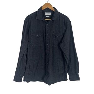 Coastaoro Thick Flannel Overshirt Shacket Large Gray Workwear Rugged Heavyweight